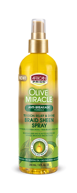 African Pride Olive Miracle Braid Sheen Spray 355mL (12fl oz)